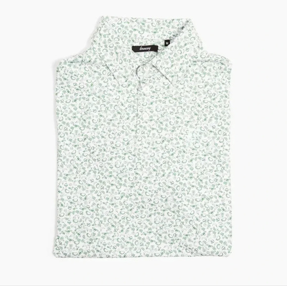 Men's Green Patterned Polo Shirt - Picture 4 of 5